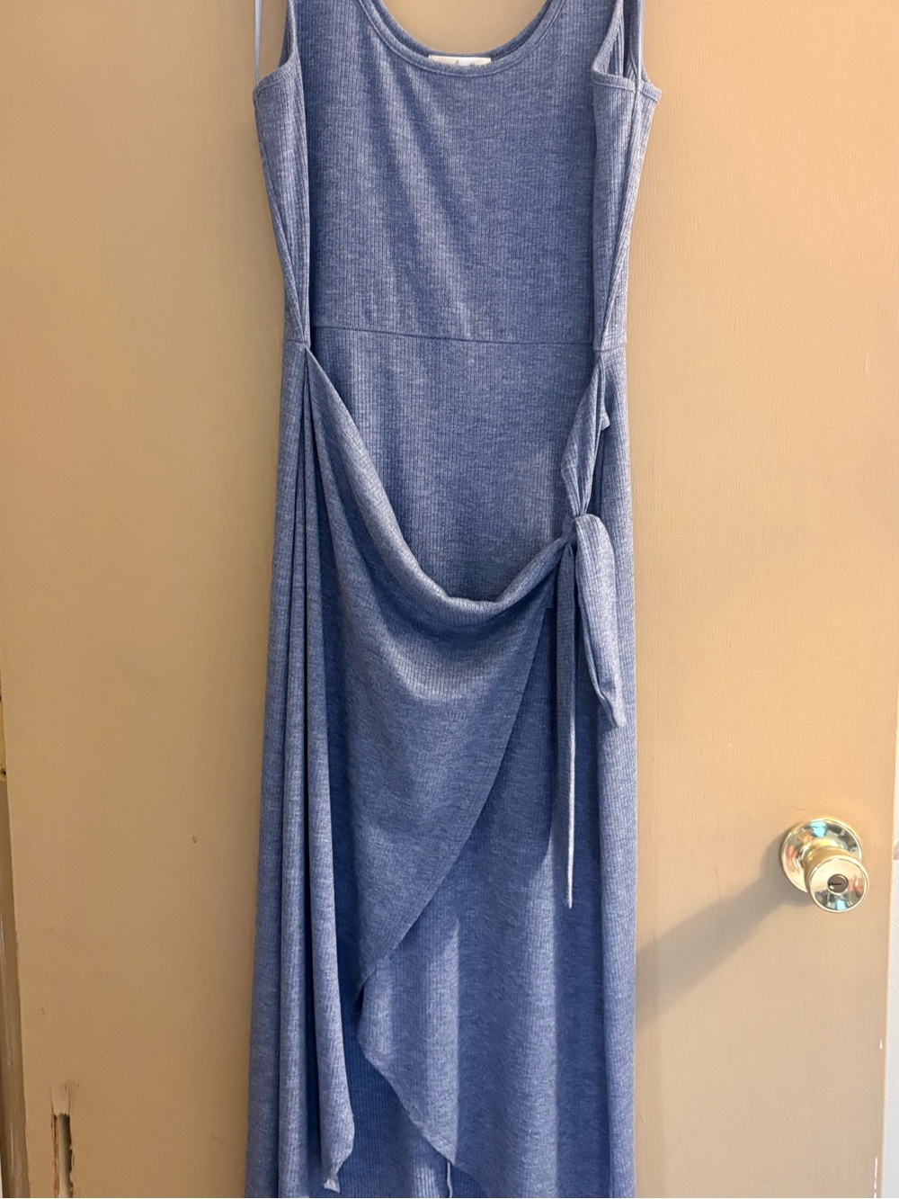 nine britton Amber Knit Midi wrap Dress in Slate Blue - Picture 8 of 12